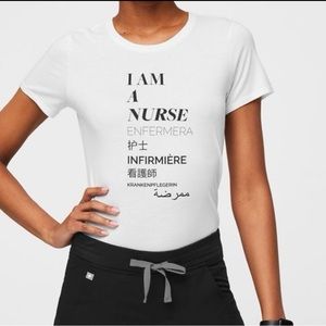 Figs White 'I Am A Nurse' Women's Top